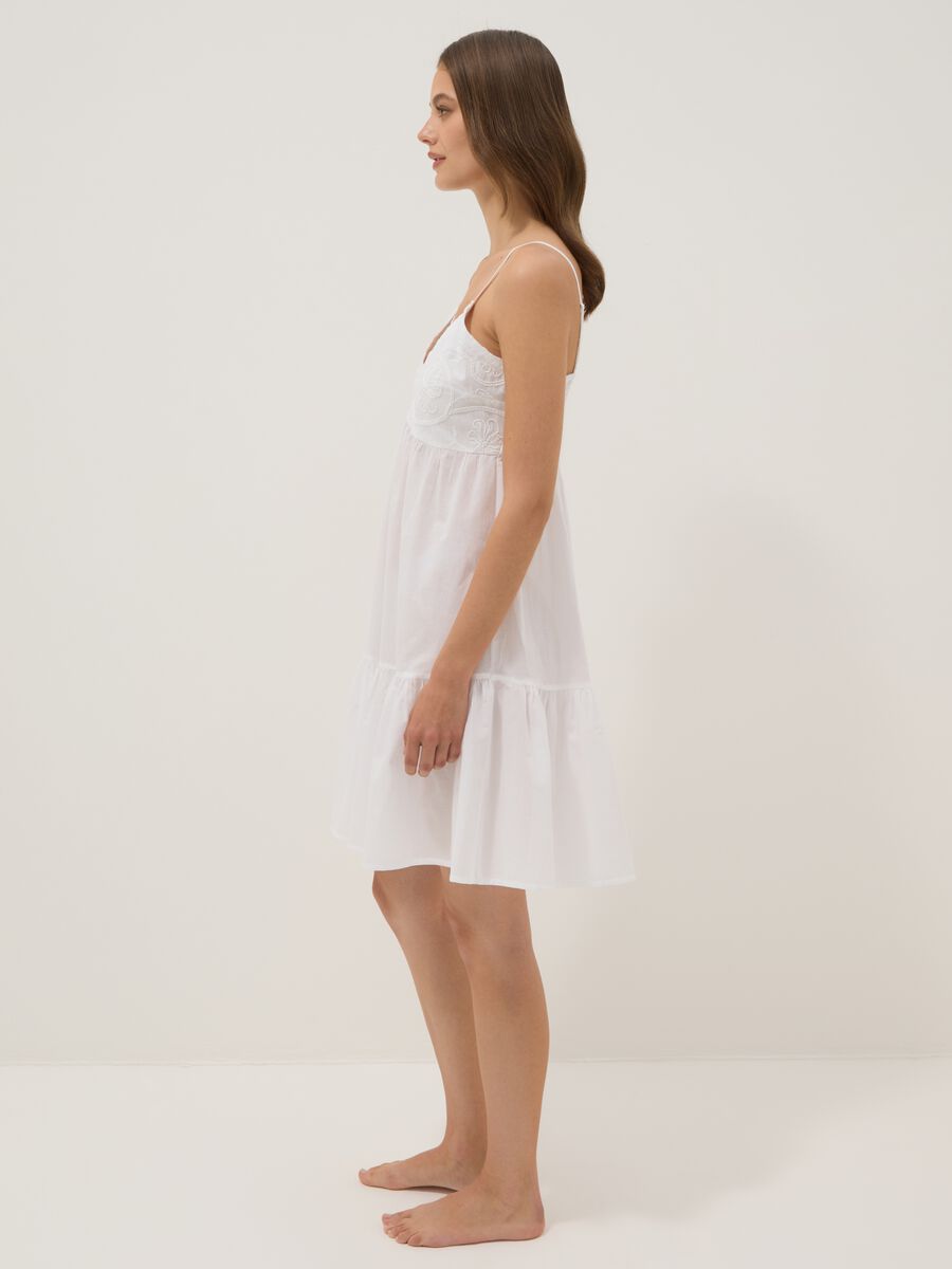 White organic cotton nightdress with straps_1