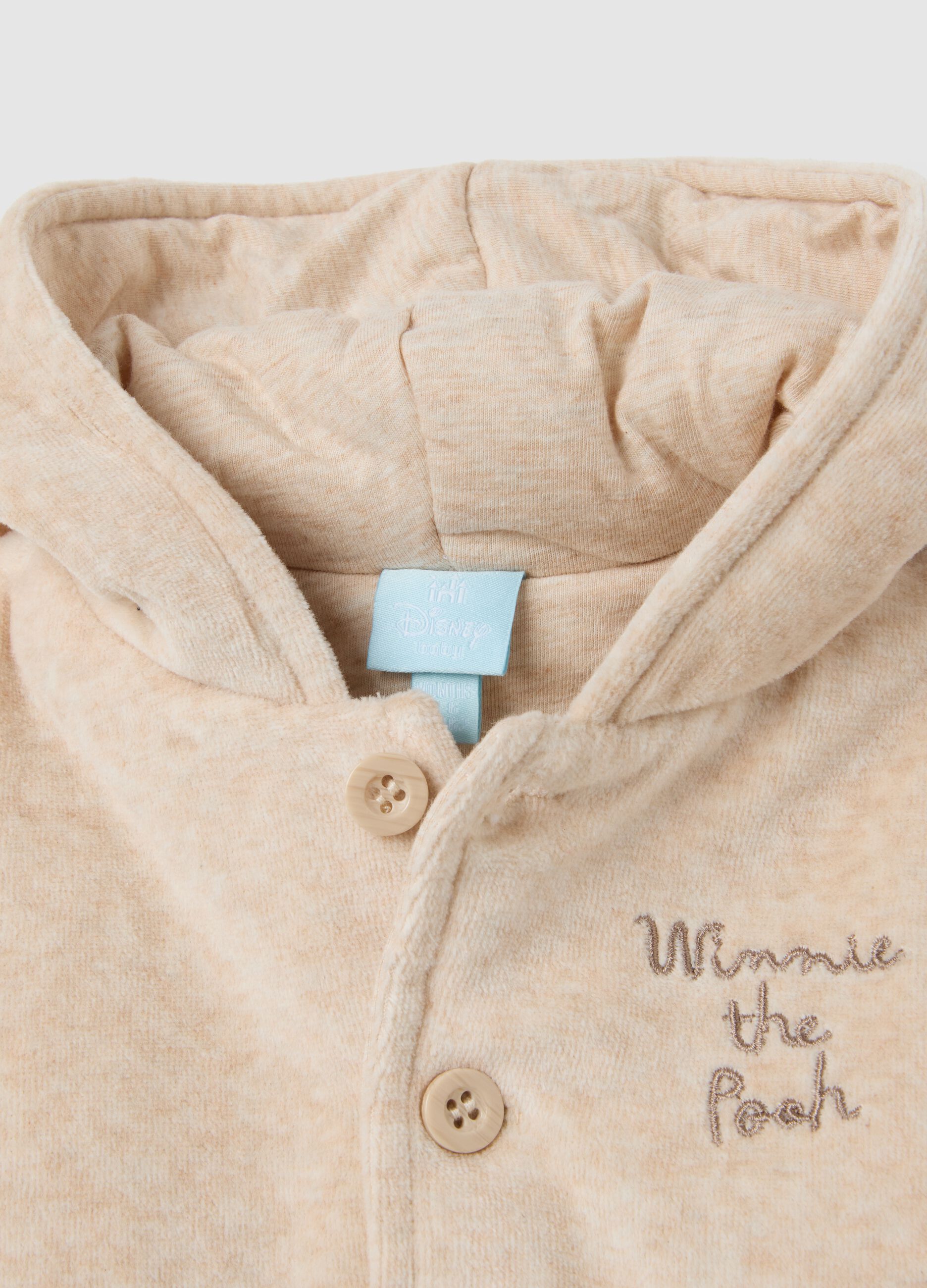 Baby padded jacket in beige cotton blend regular fit