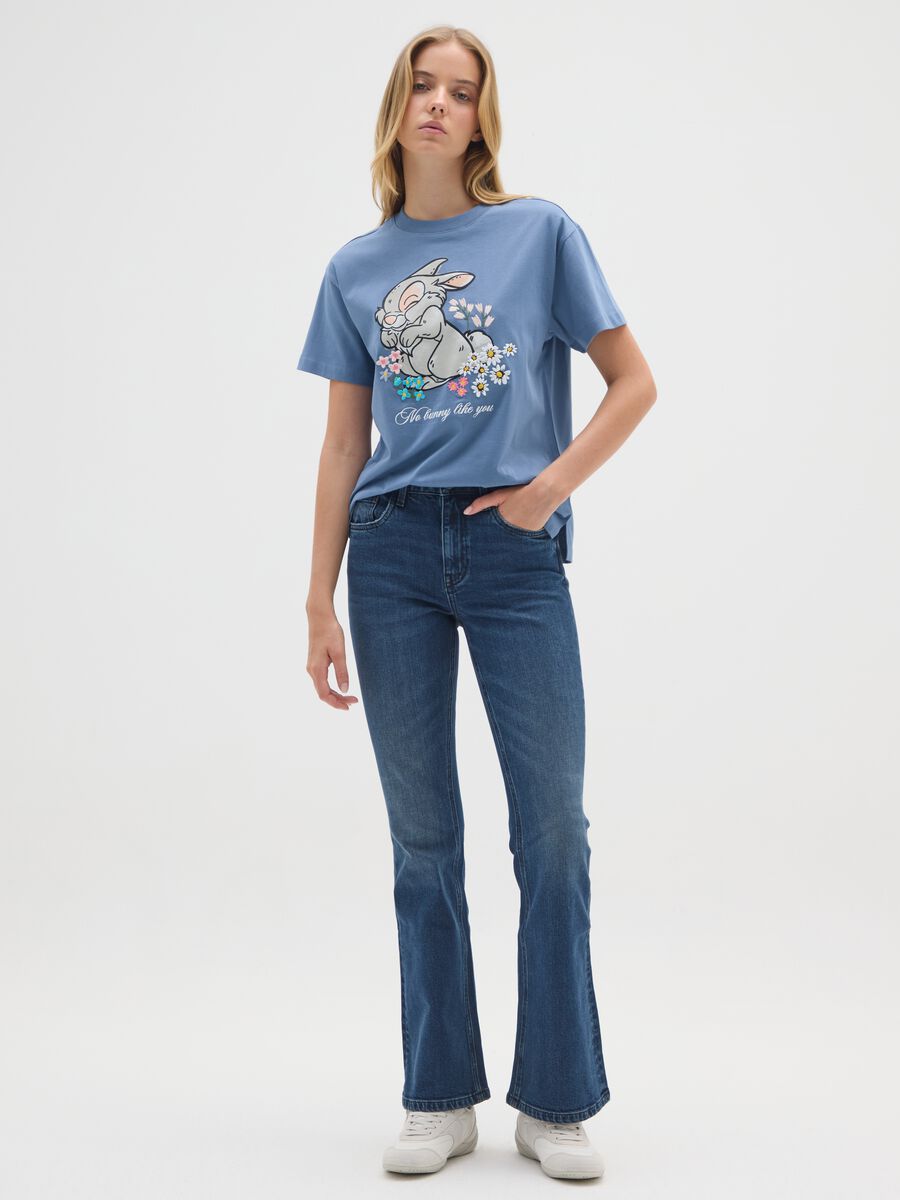 T-shirt in puro cotone blu regular fit_1