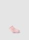 Pink organic cotton blend baby girl booties with bow_0