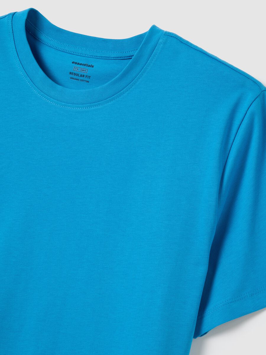 Men's Sky Blue Pure Cotton T-shirt in Regular Fit_5