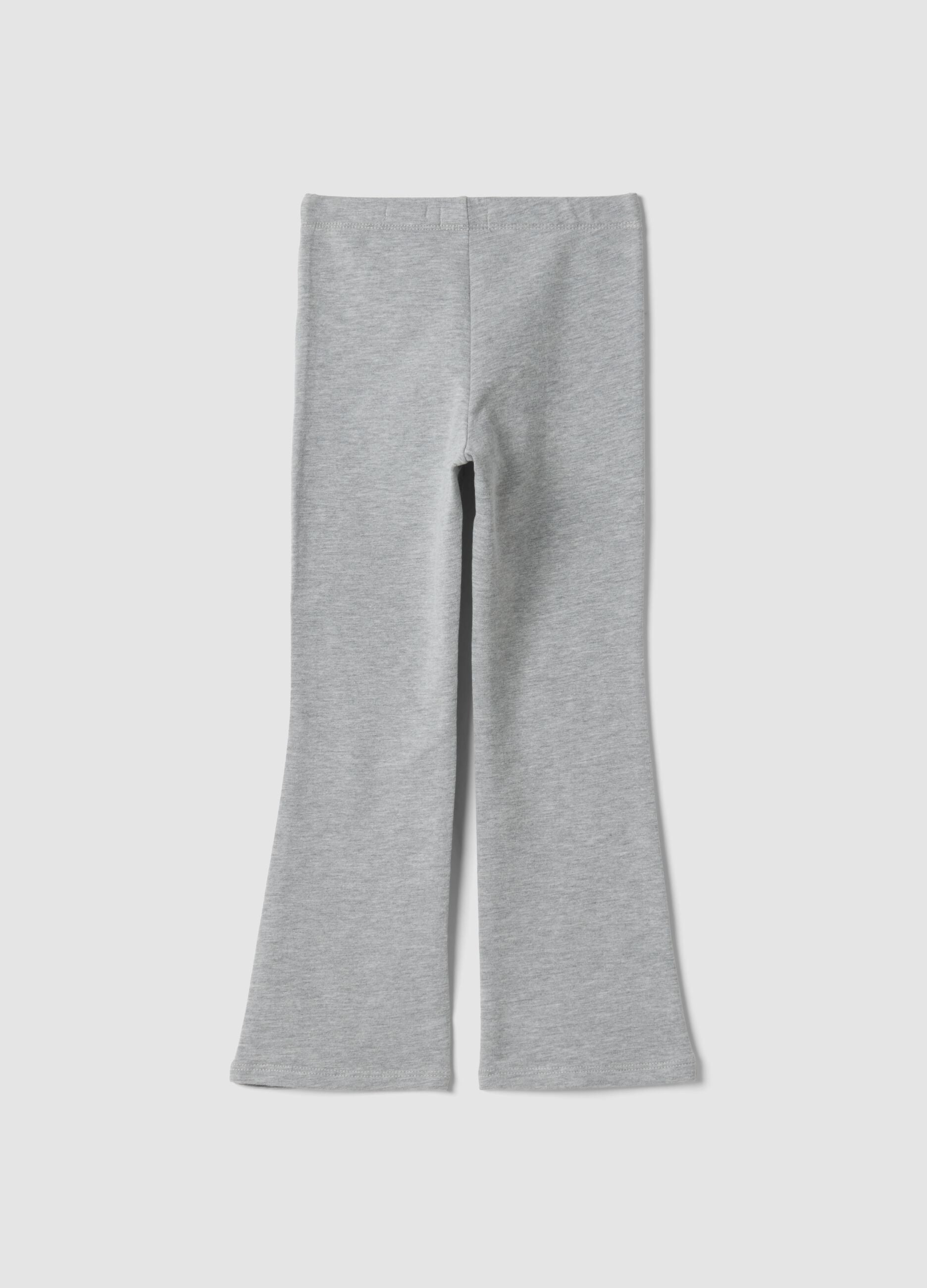Grey skinny-fit leggings in stretch organic cotton