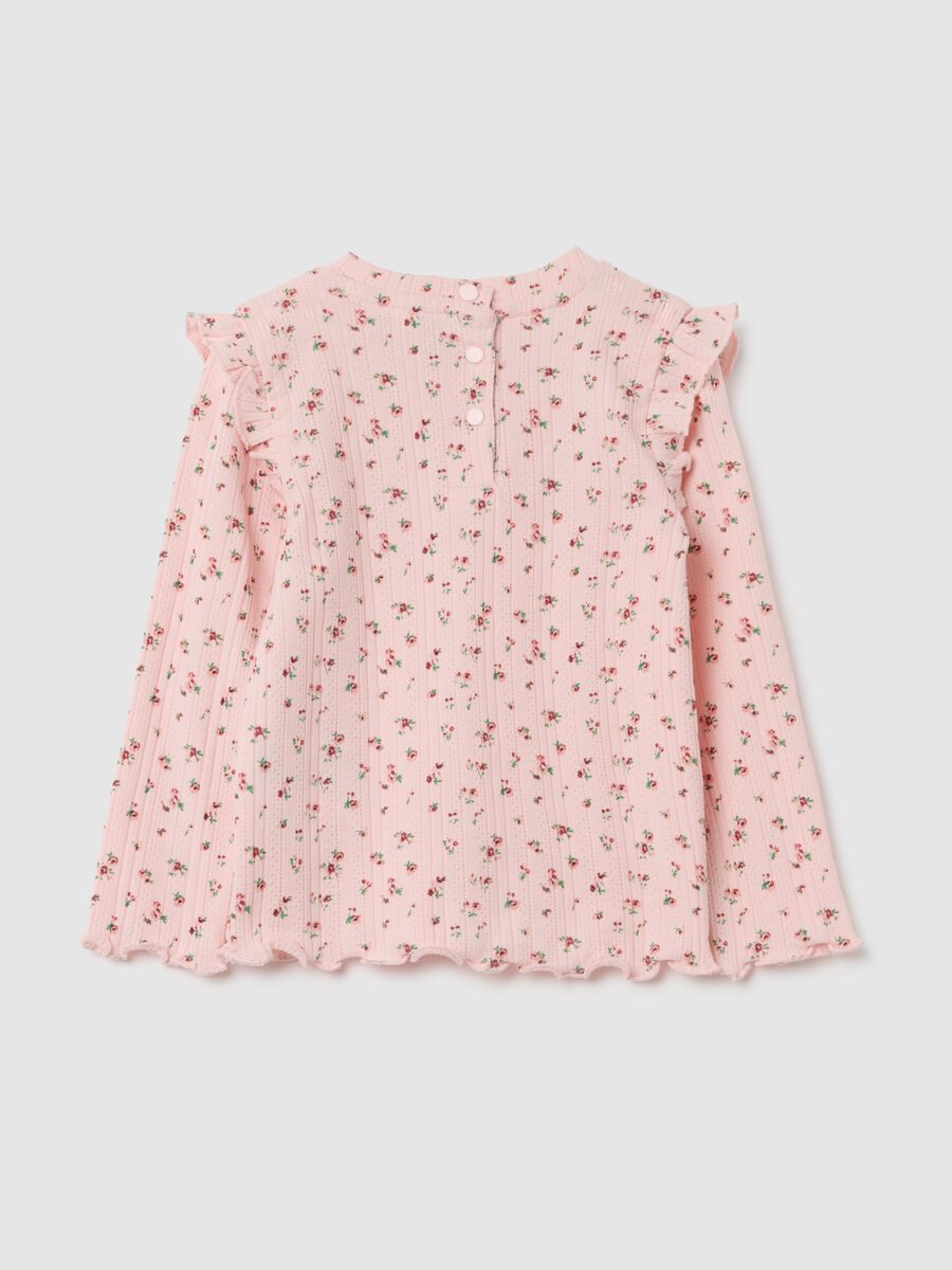 Girls' pink cotton blend t-shirt, regular fit_1