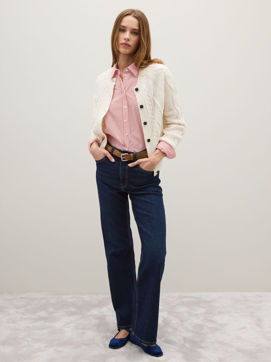 Cardigan beige regular fit con bottoni_2