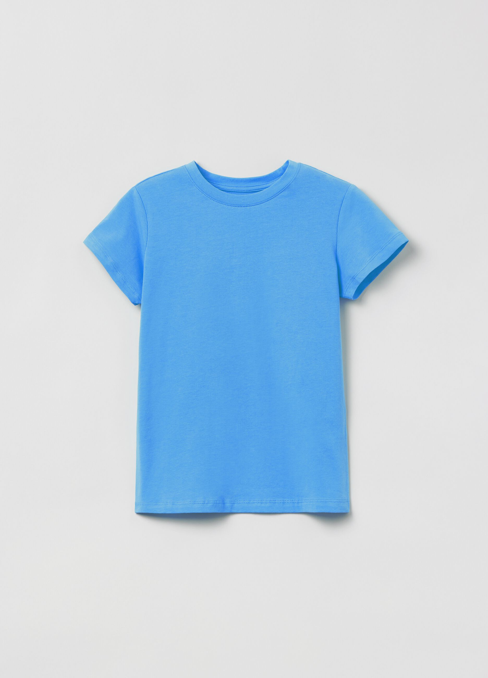 T-shirt girocollo in cotone stretch_0
