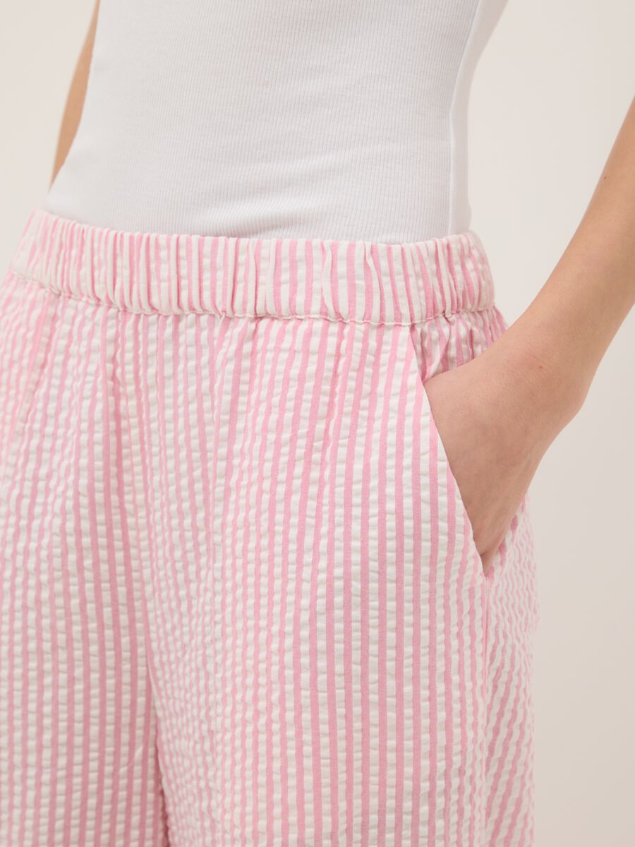 Multicoloured striped pure cotton pyjama trousers in regular fit_3