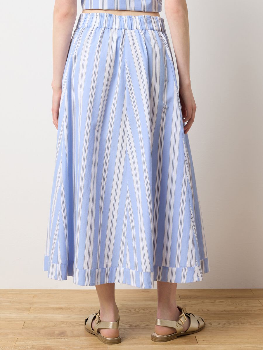 Ladies' midi skirt in pure multicolour cotton_3