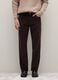 Brown stretch cotton regular fit trousers_1