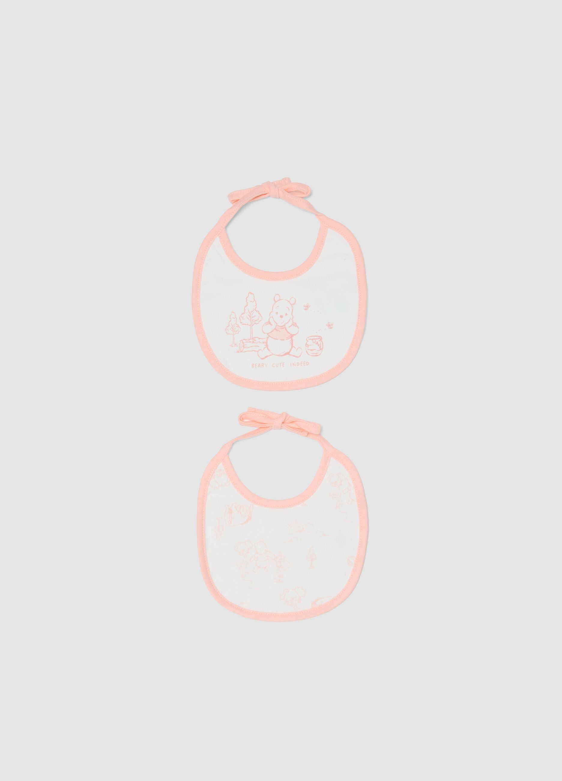 2-pack of multicolour pure cotton bibs for baby girls Winnie-the-Pooh
