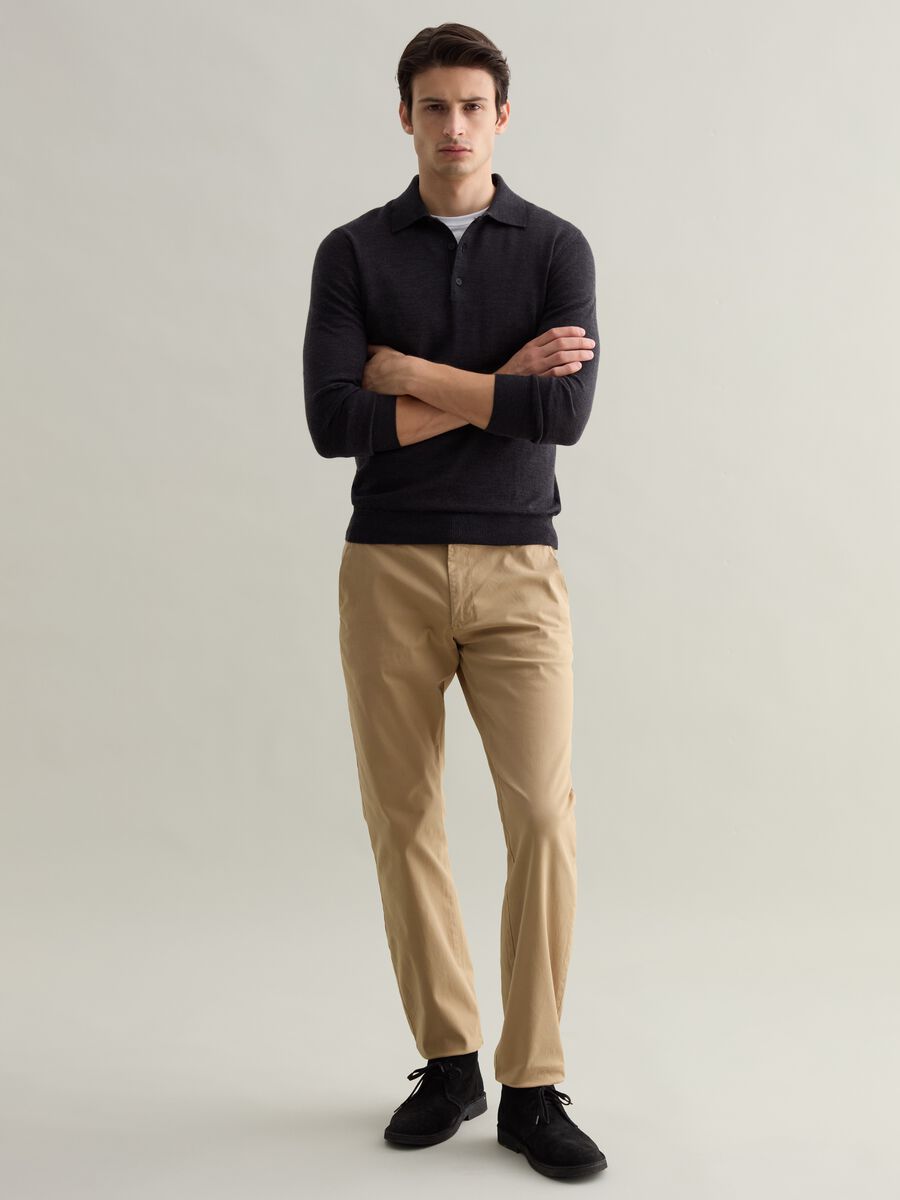 Merino wool top with polo neck_1