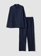Pigiama blu in puro cotone organico con colletto_4