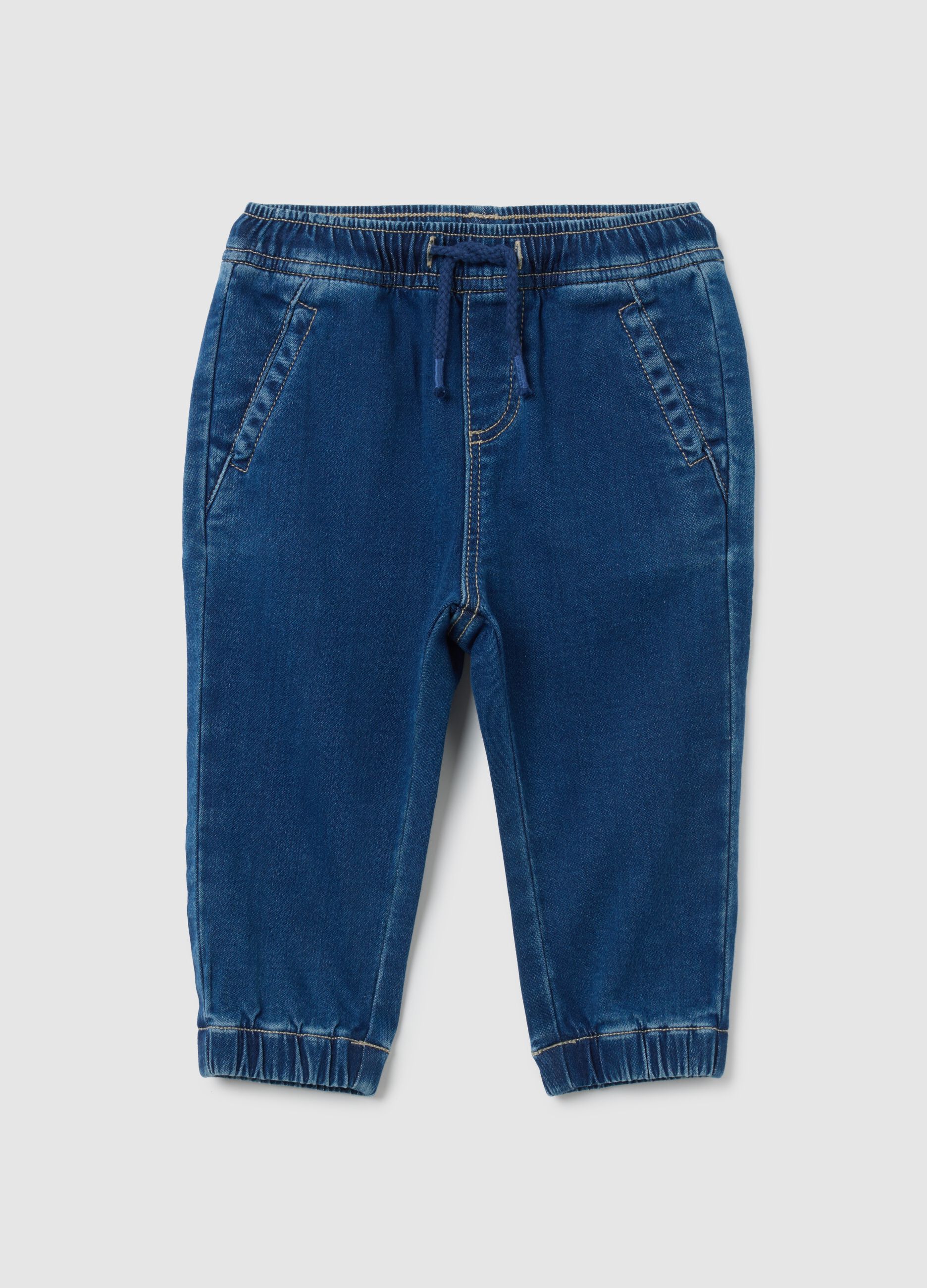 Children's blue denim jogger trousers - regular fit