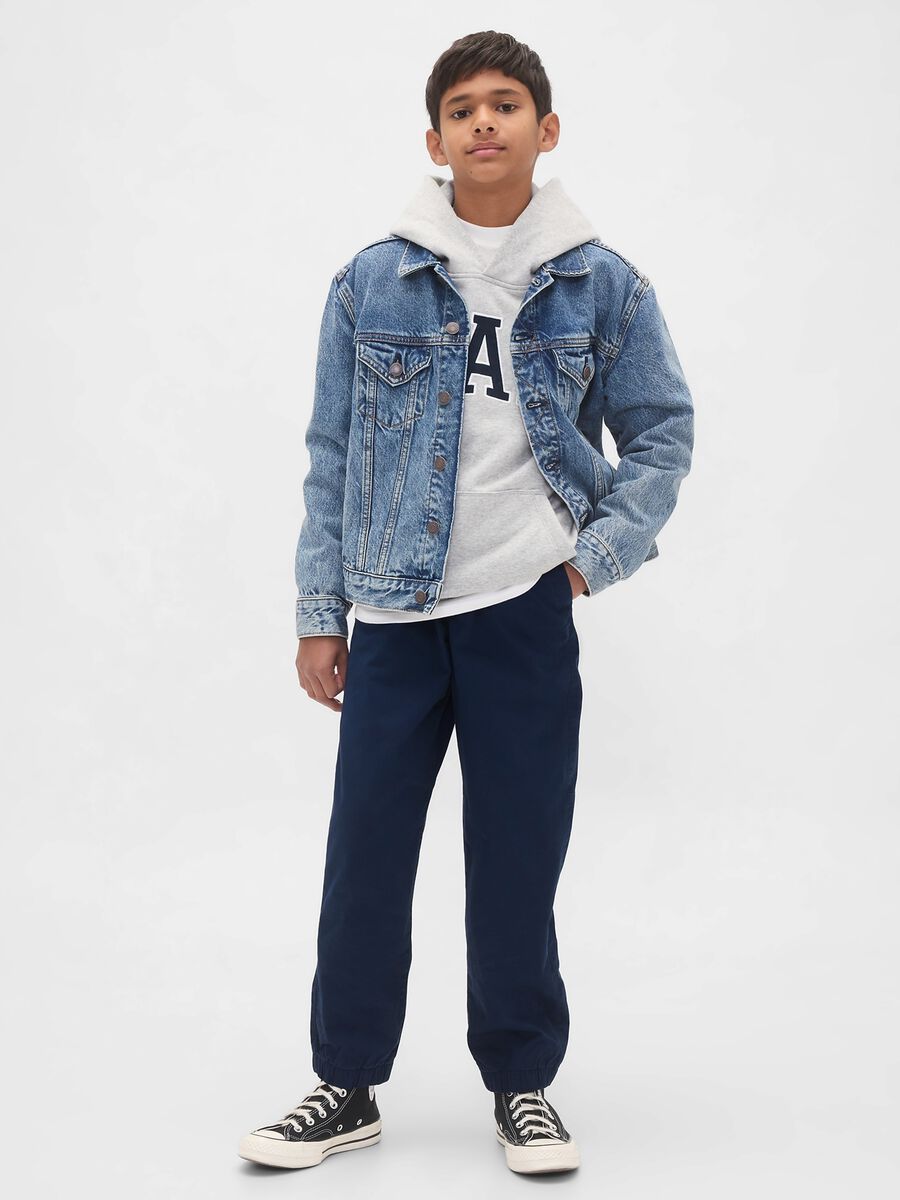 Pantaloni blu elasticizzati_0