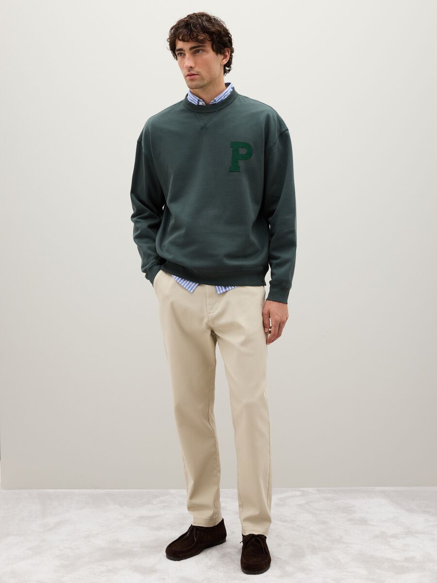 Felpa in puro cotone verde regular fit_2