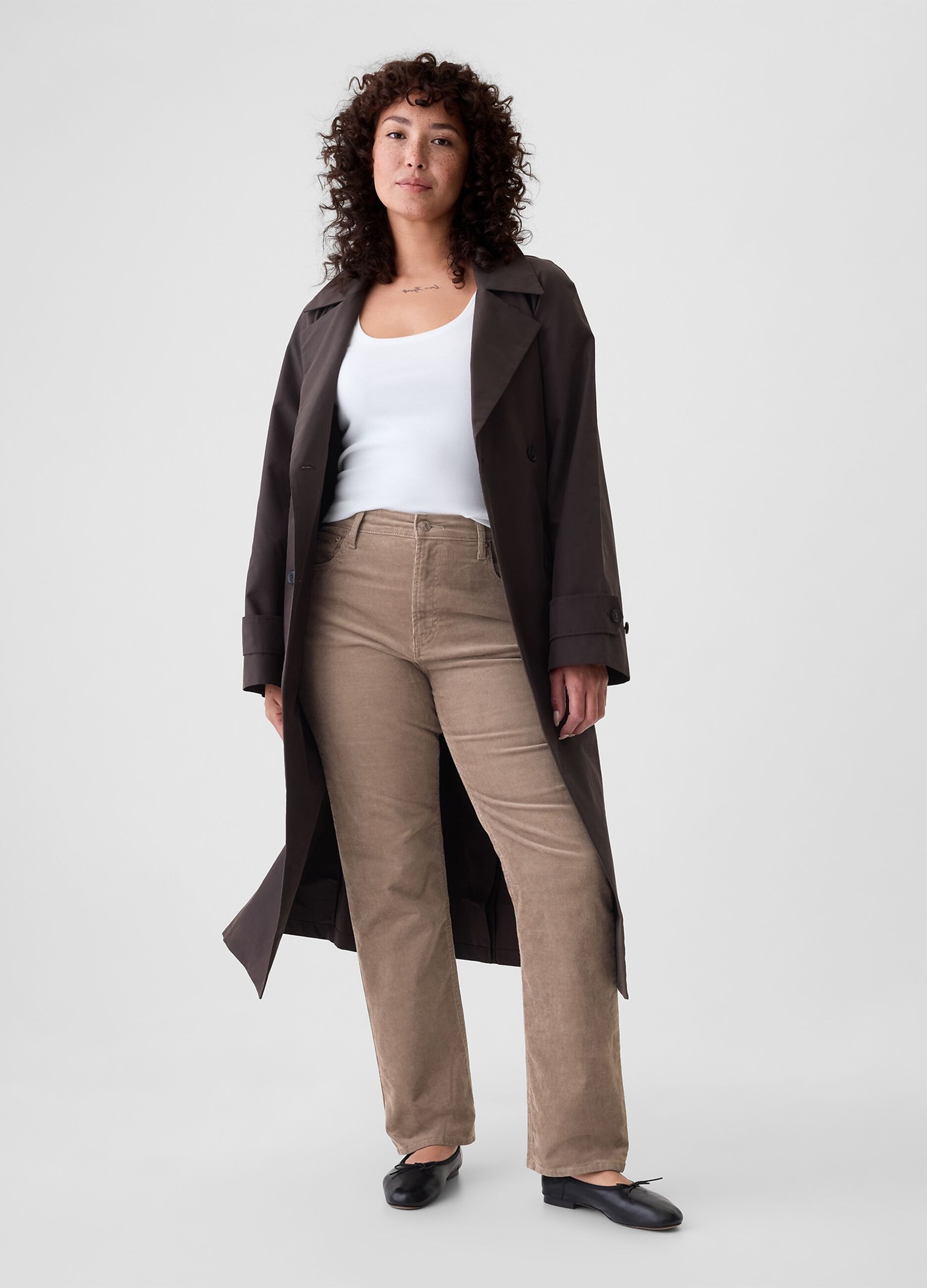 Straight high-rise trousers in corduroy
