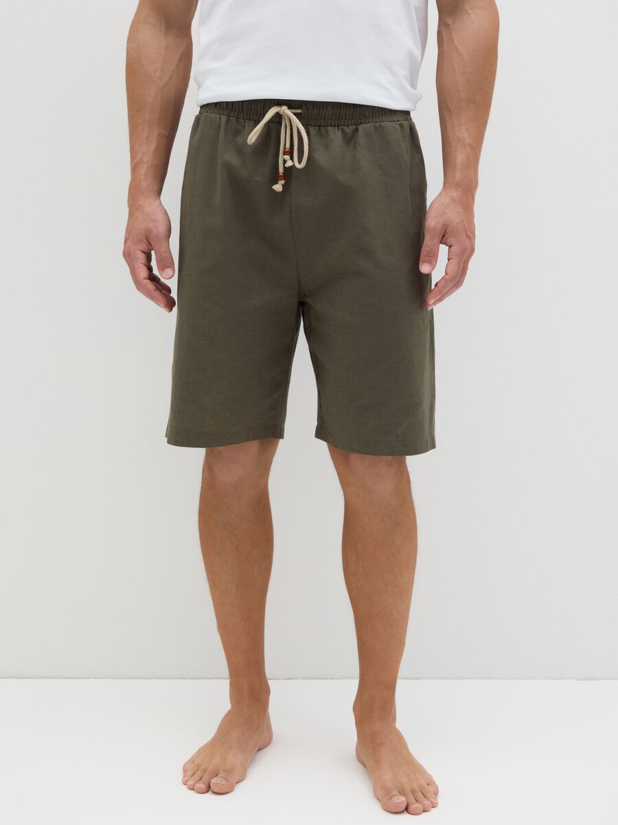 Green cotton and linen pajamas shorts by Ovs_1