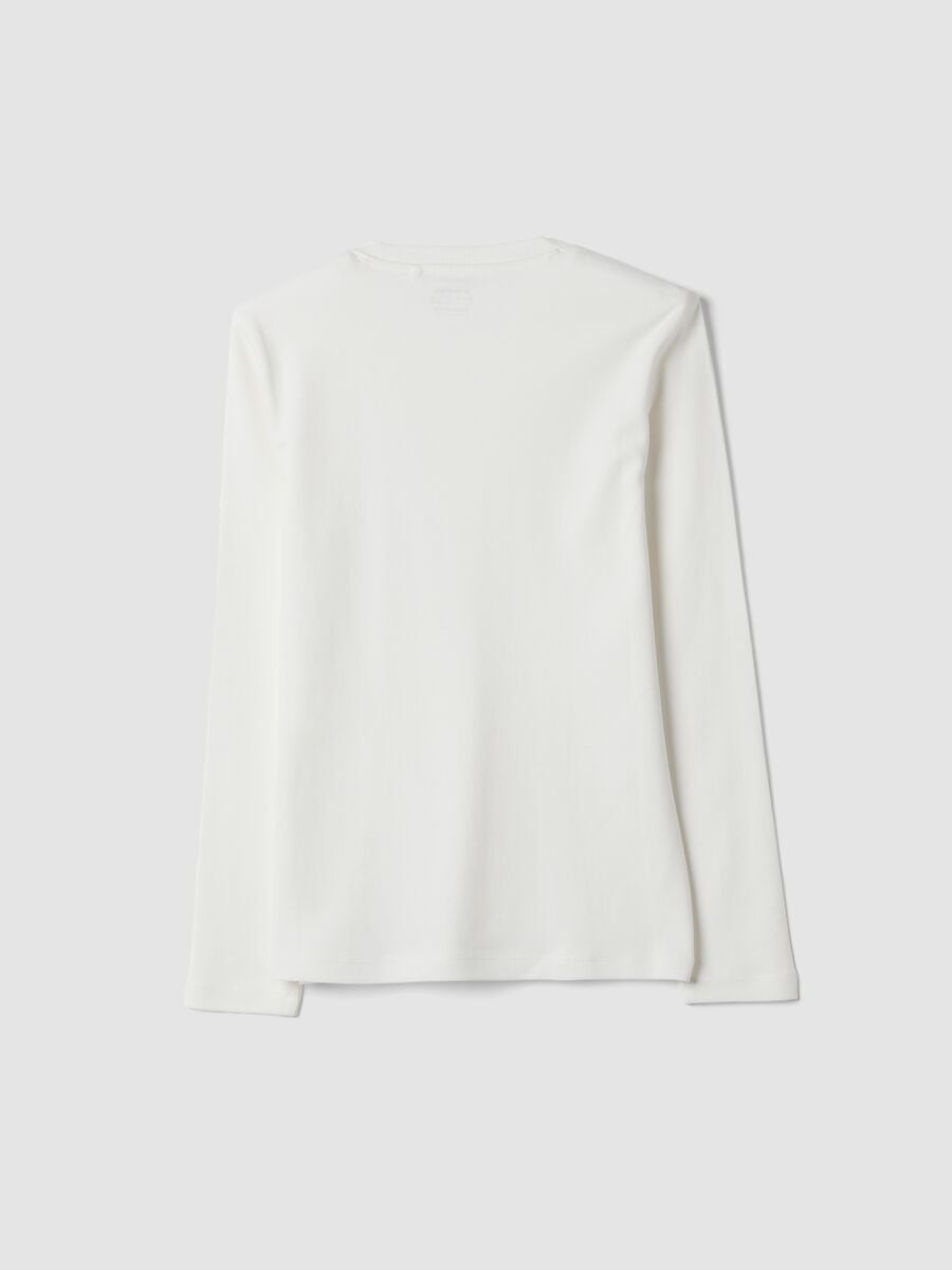 Optic white crew-neck T-shirt in pure organic cotton_2
