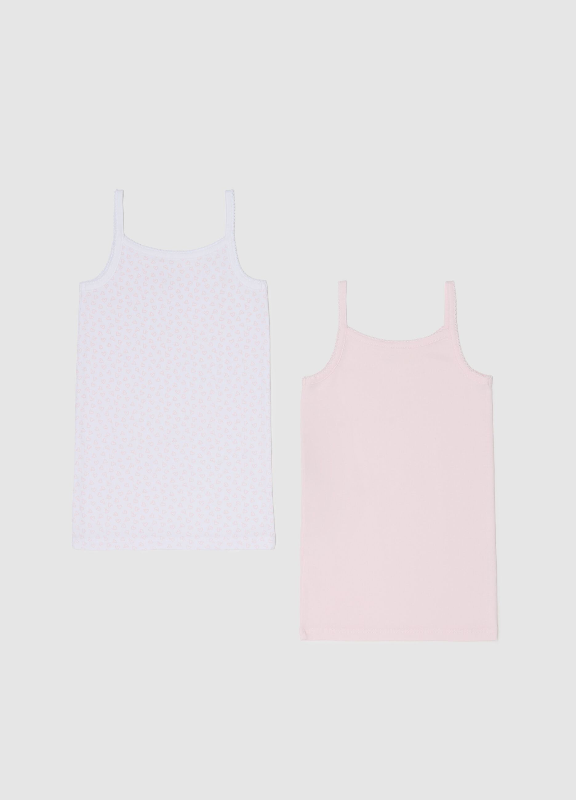 Two-pack vests in cotton with bow and print