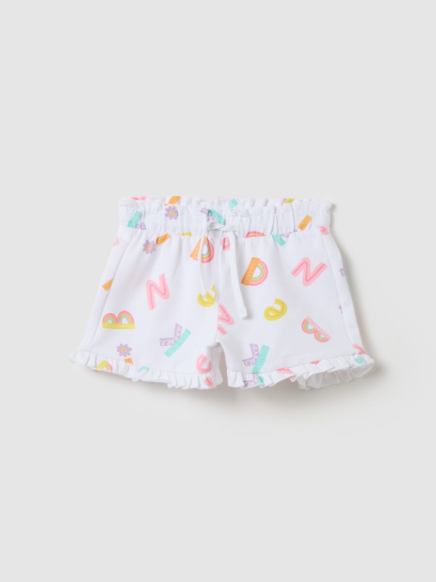 White shorts with colourful Fagottino print_0