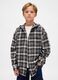 Grey Checked Cotton Shirt for Boys_0