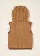 Brown teddy-effect hooded gilet_2