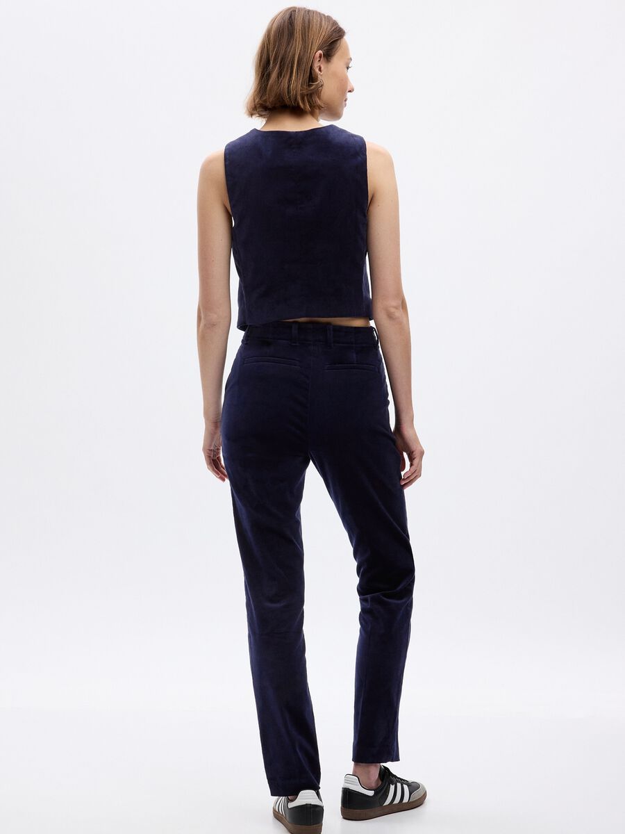 Pantaloni a sigaretta straight fit in velluto_1