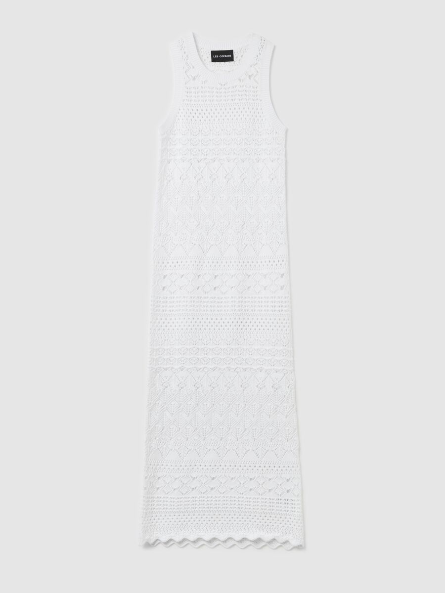 Long sleeveless crochet dress_4