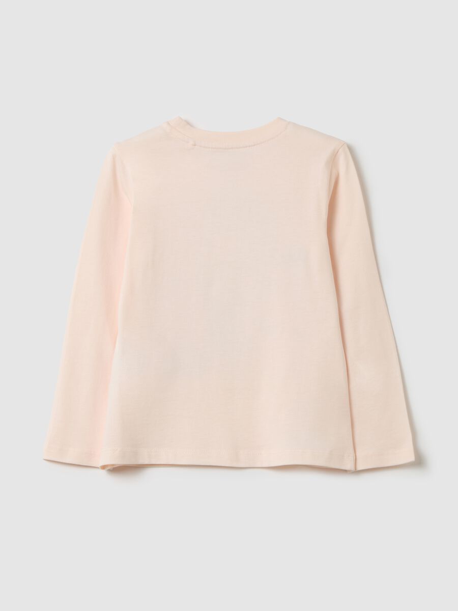 Girls' regular fit pink pure cotton top with print_1