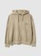Oversized fit beige cotton blend hoodie_4