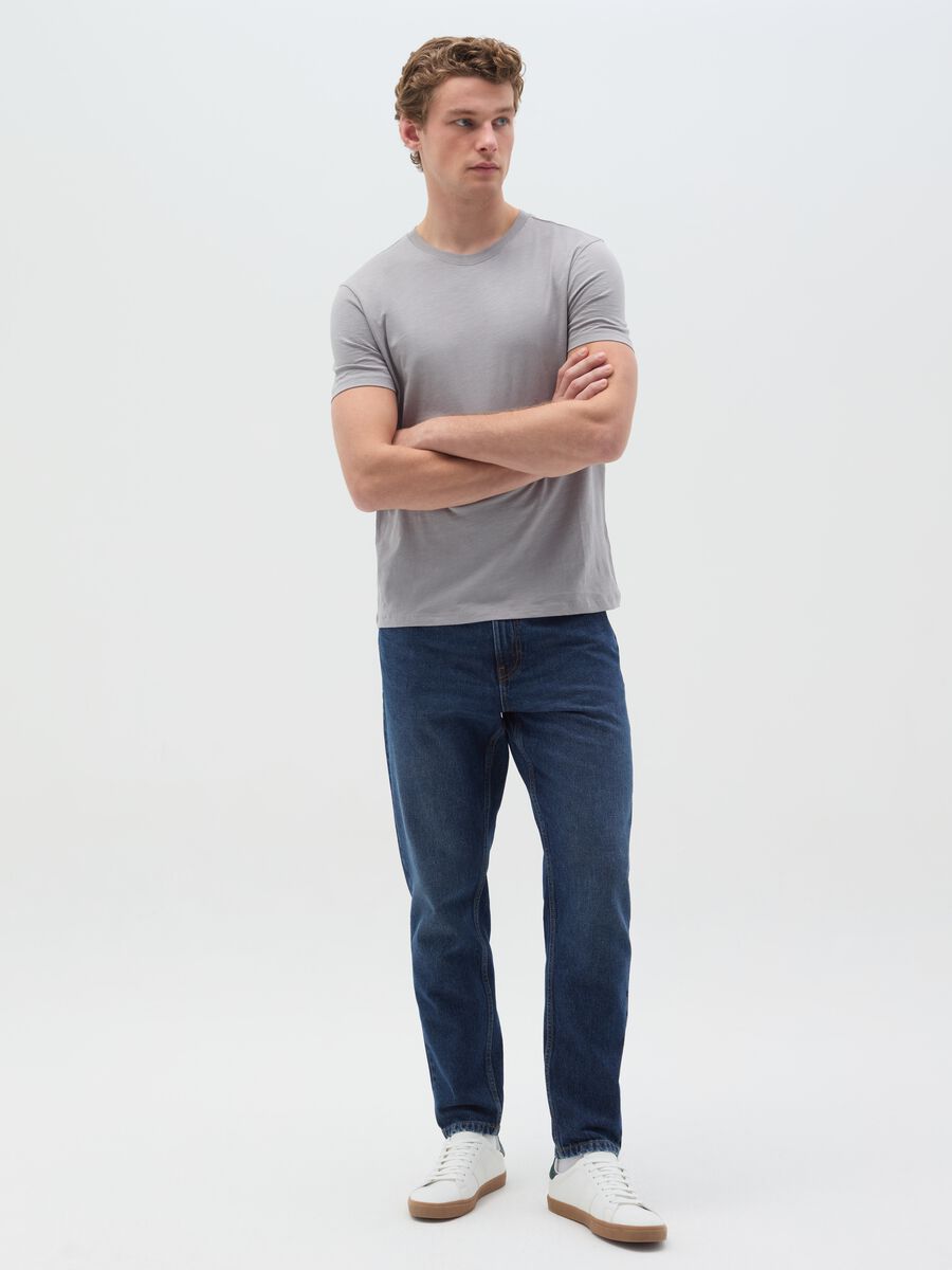 T-shirt in slub cotton with round neck_1