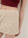 Beige cotton-blend mini skirt with floral lace_3