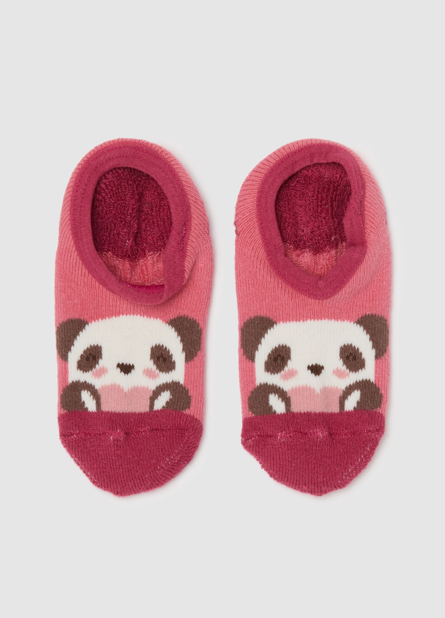 Calze da neonata in cotone rosa antiscivolo