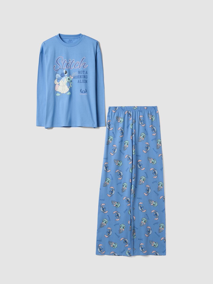 Light blue organic cotton Lilo & Stitch pyjamas for girls_0