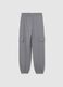 Girls' grey jogger pants in pure cotton with relaxed fit_4