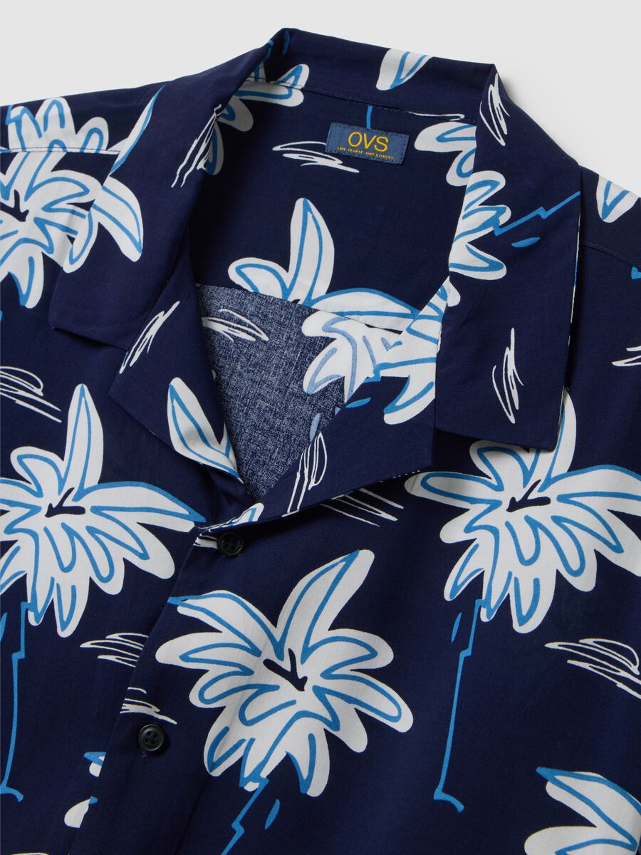 Camicia da uomo in puro viscosa multicolor over fit con fantasia_5