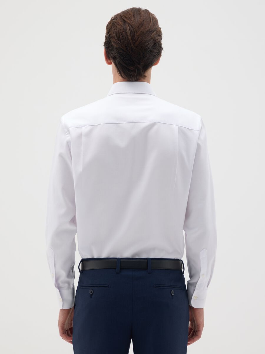 Camicia da uomo in puro cotone bianca easy iron_1