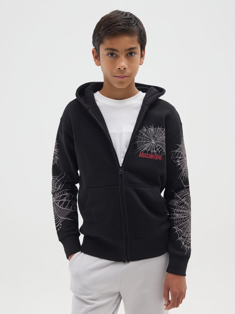 Children's black cotton-blend sweatshirt, regular fit_0