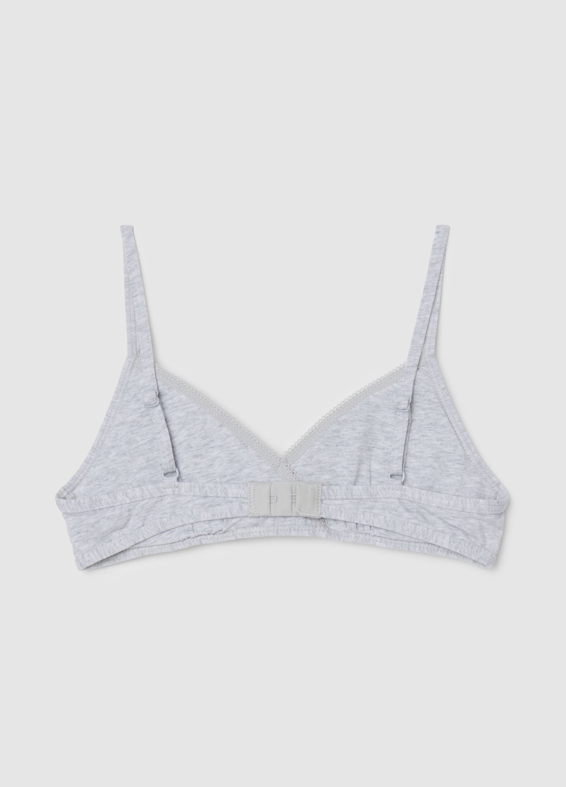 Girl's Grey Stretch Cotton Triangle Bra