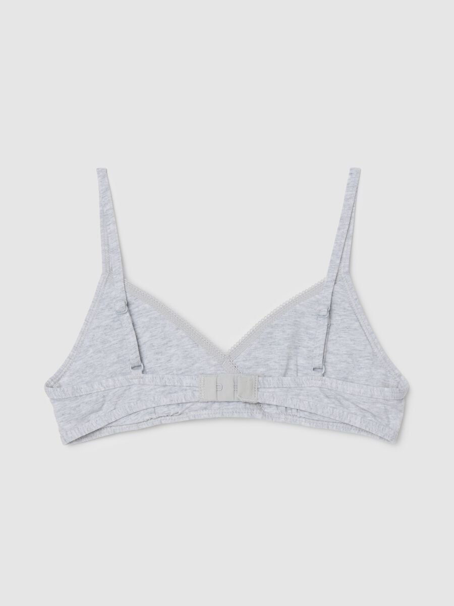 Reggiseno a triangolo da ragazza in cotone elasticizzato grigio_1