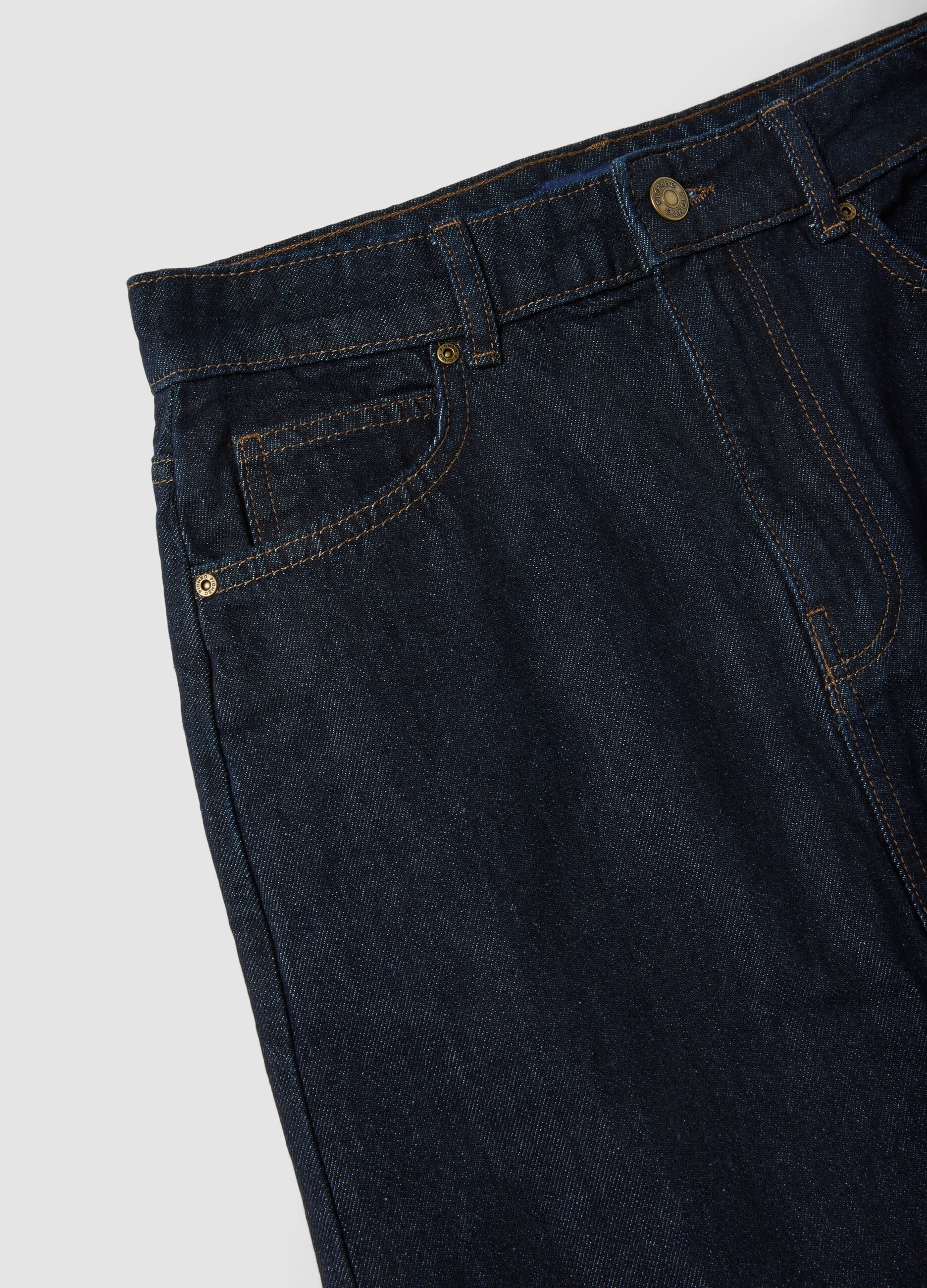 Blue midi skirt in pure cotton denim