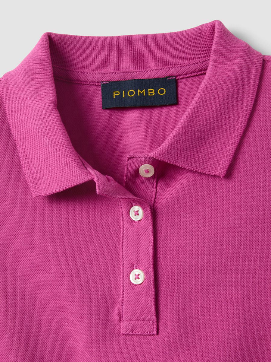 Pink short-sleeve pure cotton polo shirt, regular fit_5