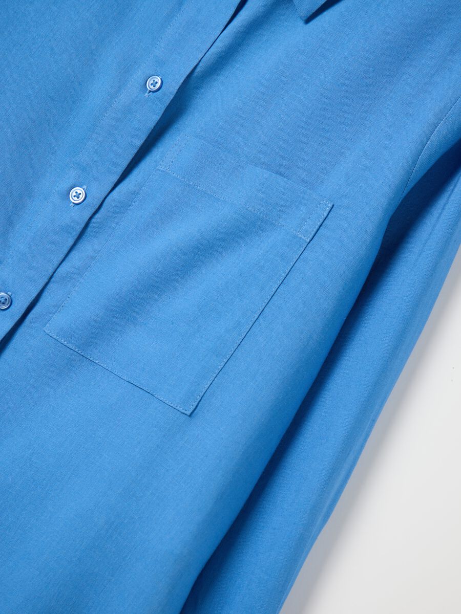 Women’s light blue regular-fit shirt in cotton without buttons_5