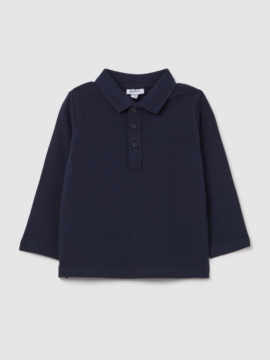 Long-sleeved polo shirt in piquet_0