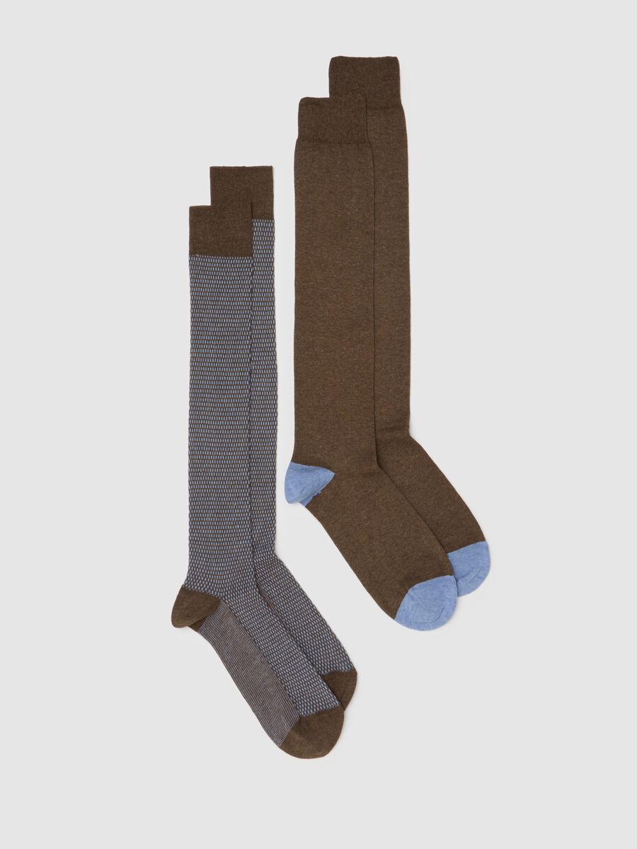 Elasticated multicolour cotton knee-high socks_1