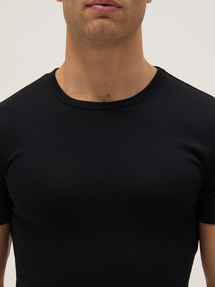 Two-Pack Black Organic Cotton Crew Neck T-shirts Regular Fit_1