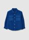 Children's blue pure cotton oversized fit shirt_3