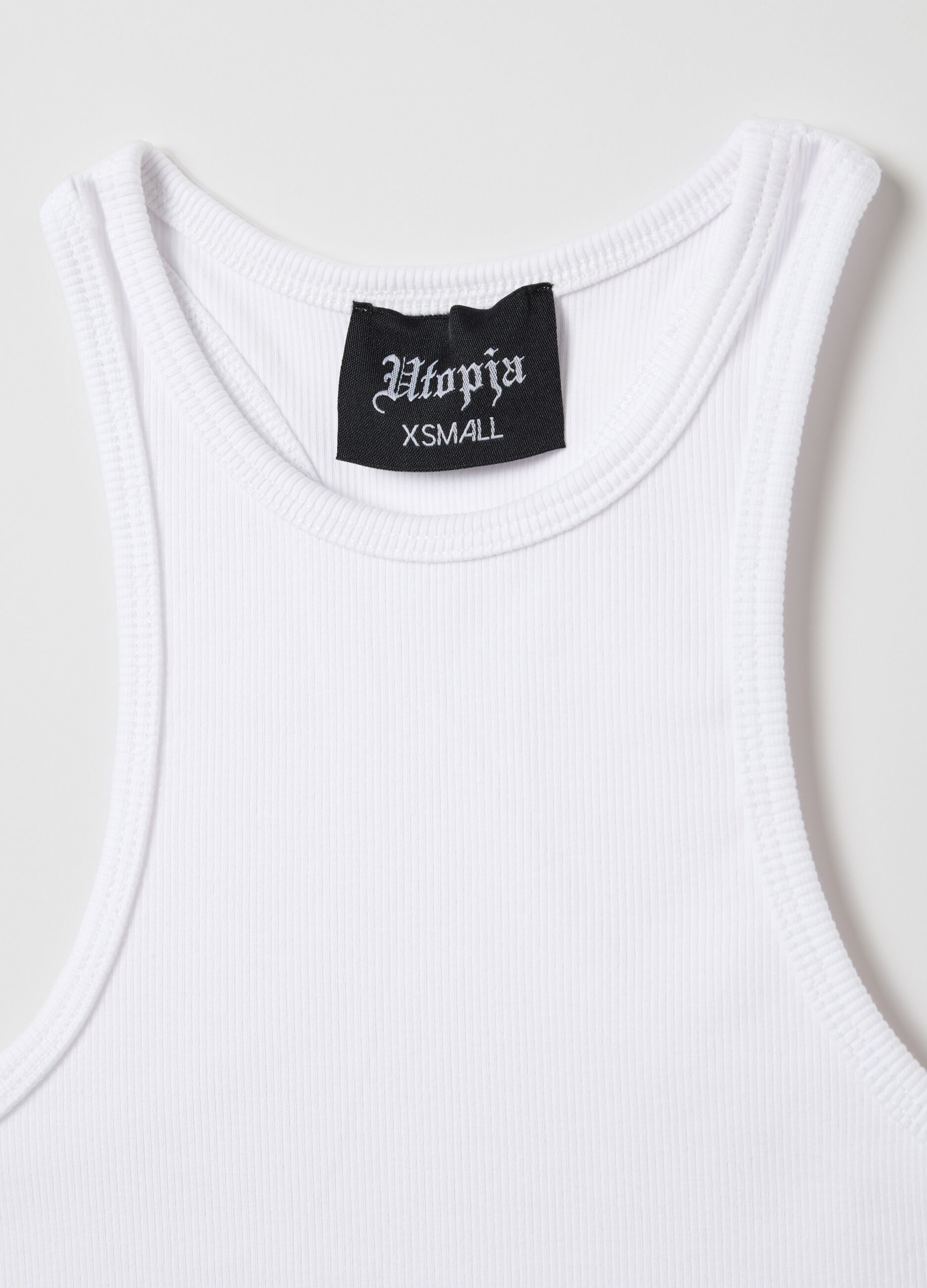 White Crew Neck Tank Top