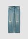 Jeans blu chiaro in puro cotone loose fit_0