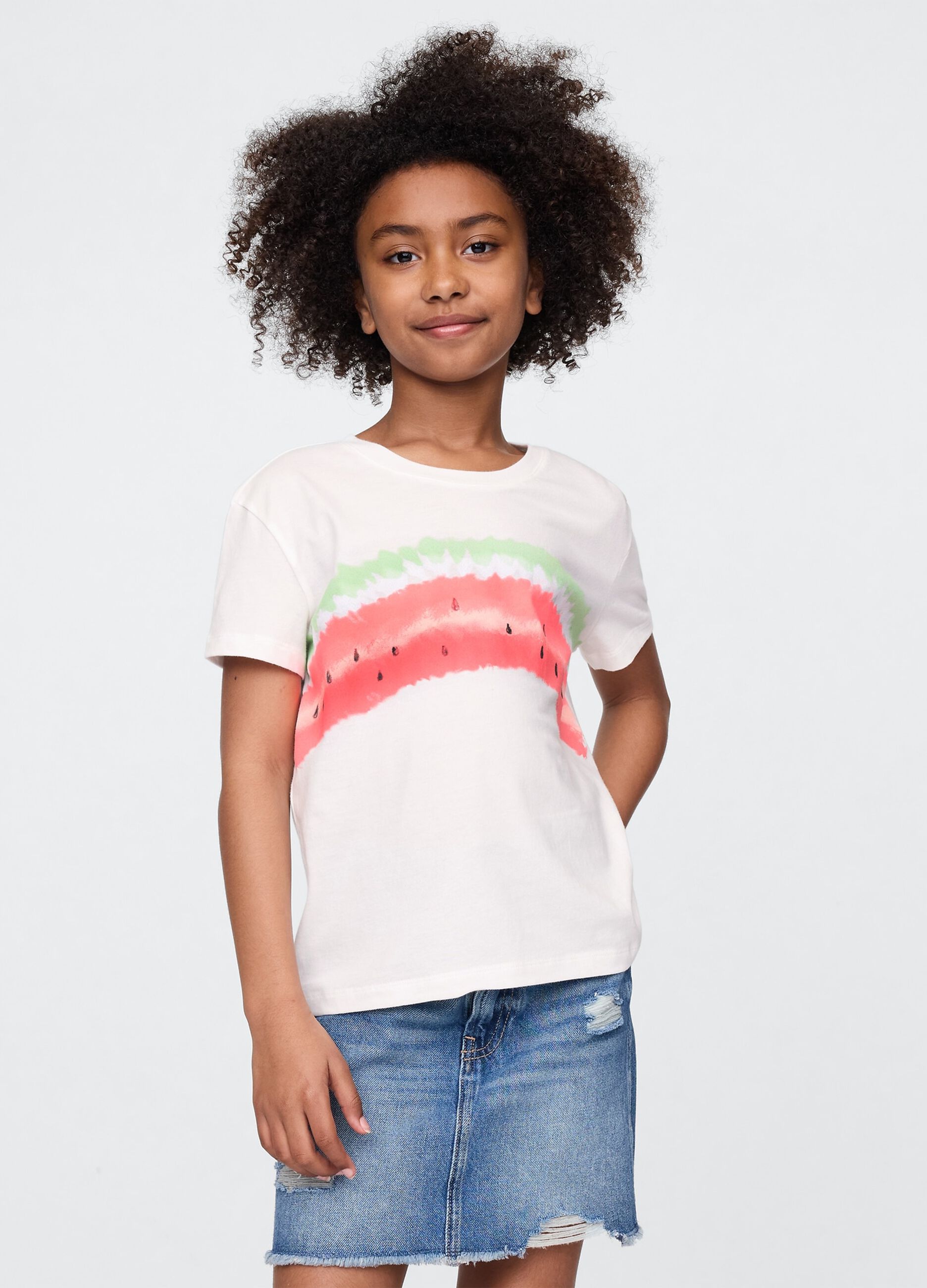 White T-shirt with watermelon print