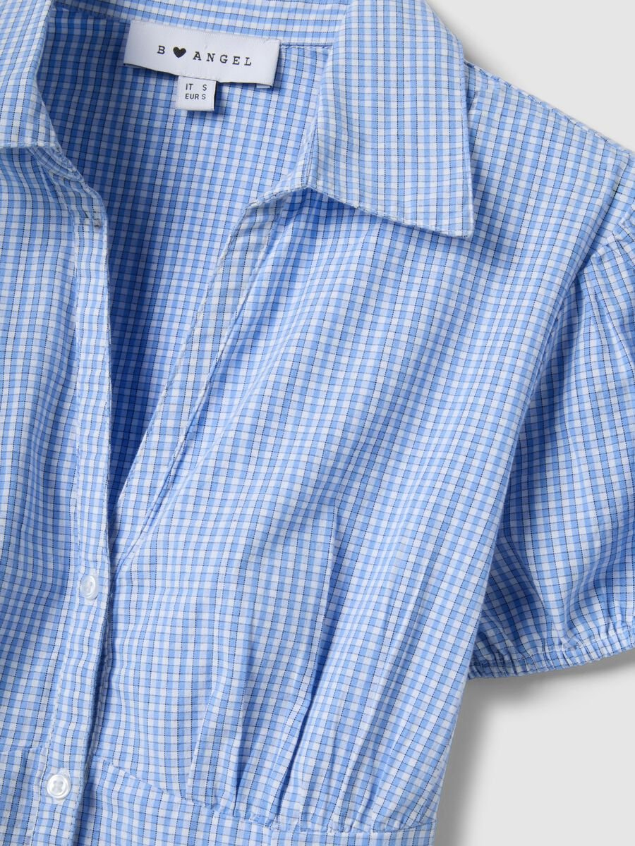 Multicolour plaid stretch cotton shirt regular fit_5